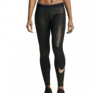 Nike Pro Dry-fit Gold Metallic Sparkle Leggings